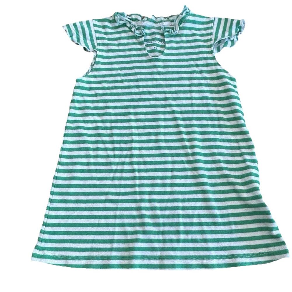 Classic Prep Childrenswear CPC Girls Bretton Green Stripe Dress Pima Cotton Sz 4